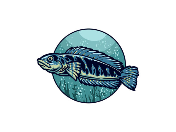 Channa fish t shirt vector file