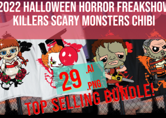 2022 halloween Horror Freakshow Killers Scary Monsters Chibi