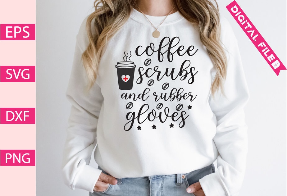 coffee scrubs and rubber gloves t-shirt design - Buy t-shirt designs
