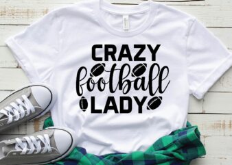 crazy football lady t shirt vector file