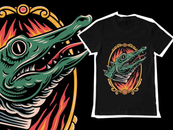 Crocodile head t-shirt design