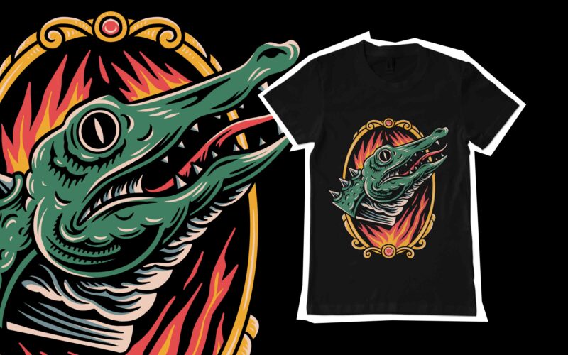 Crocodile head t-shirt design