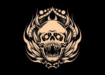 dark skull t shirt vector illustration