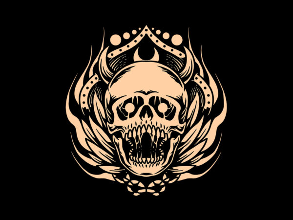 Dark skull t shirt vector illustration