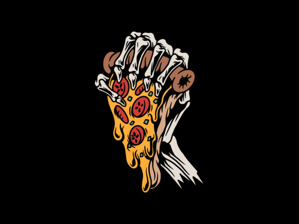 Dead pizza t shirt vector illustration