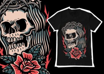 Death skull t-shirt design