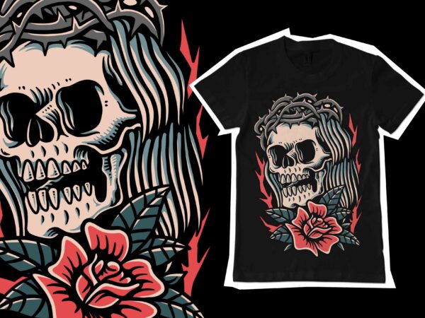 Death skull t-shirt design