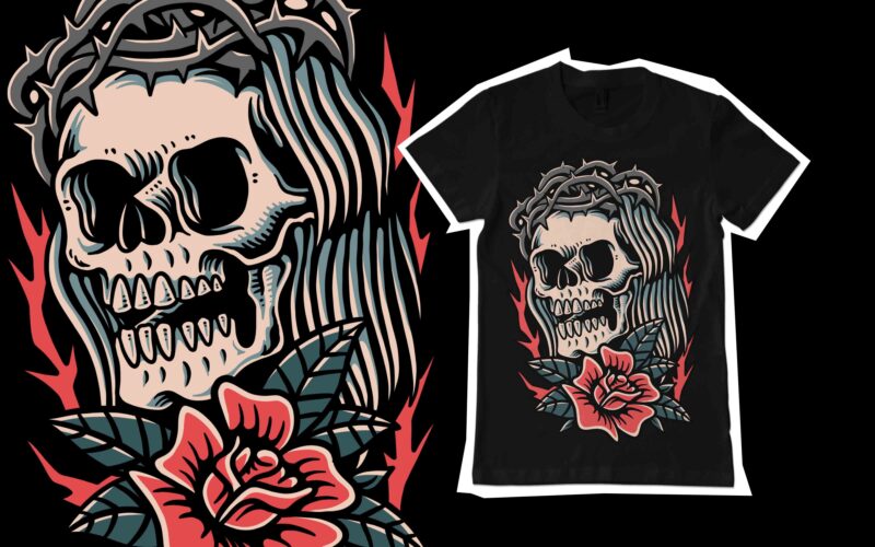 Death skull t-shirt design