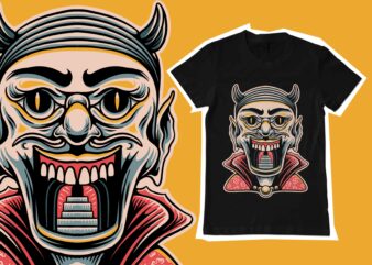 Demon character t-shirt template
