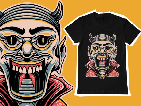 Demon character t-shirt template