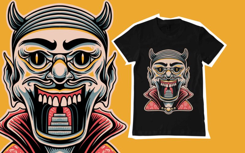 Demon character t-shirt template