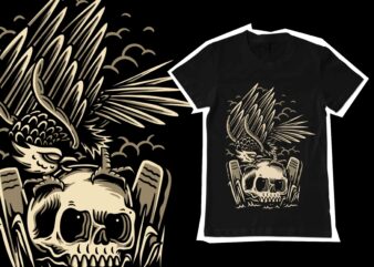 Eagle and skull t-shirt design