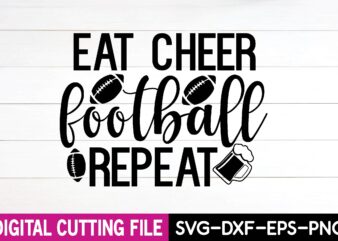 eat cheer football repeat vector clipart
