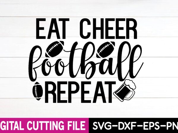 Eat cheer football repeat vector clipart