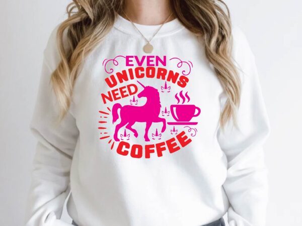 Even unicorns need coffee vector clipart