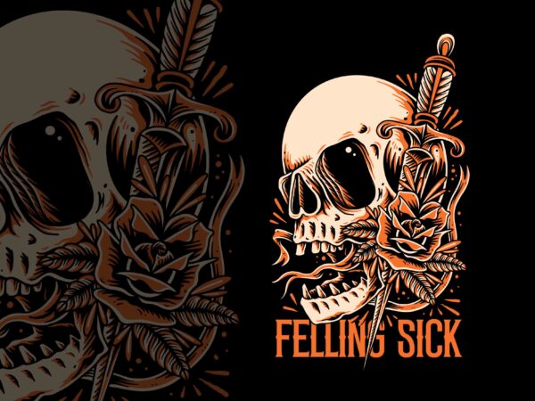 Felling sick t-shirt template