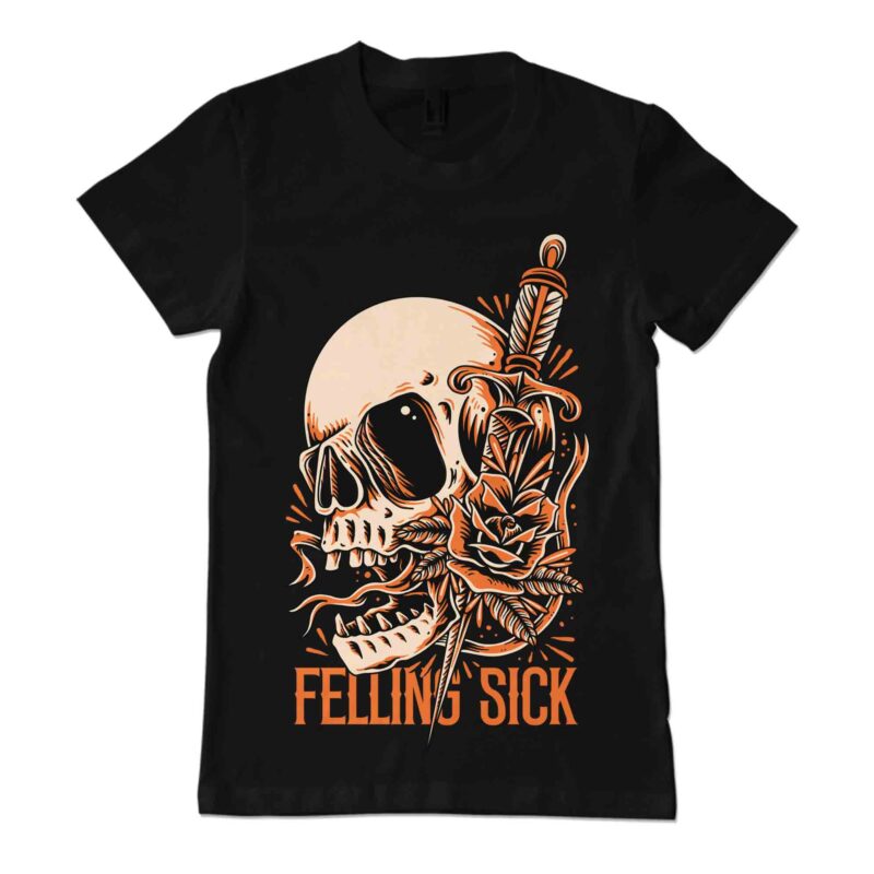 Felling sick t-shirt template