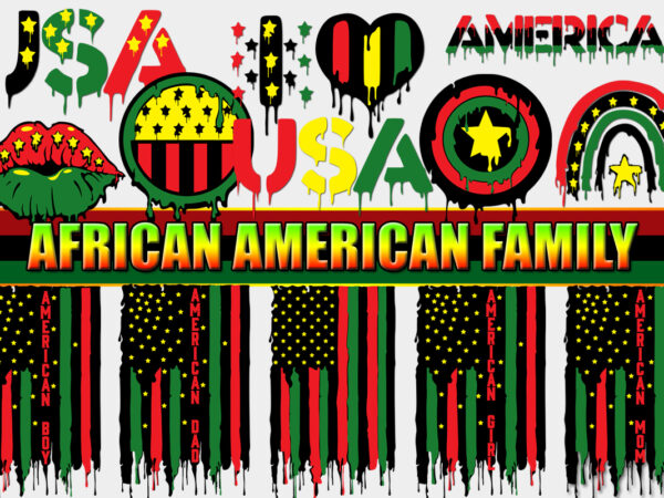 African american family bundle t shirt vector