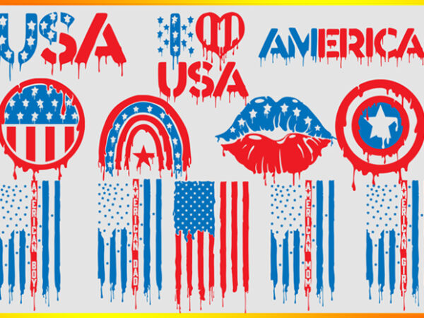 American melting of 4th july svg t shirt vector