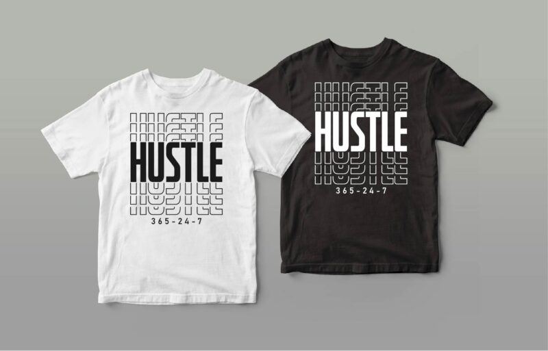 Hustle bundle text or typography design | 15 DESIGN | hustle 24/7/365 days | minimalist text or typography design