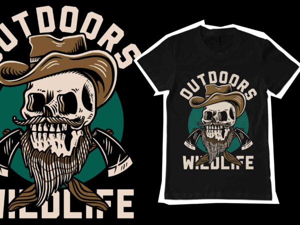 Outdoor wild life t-shirt template