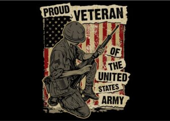 Proud veteran t-shirt design