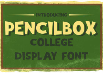 Pencil Box display font t shirt illustration