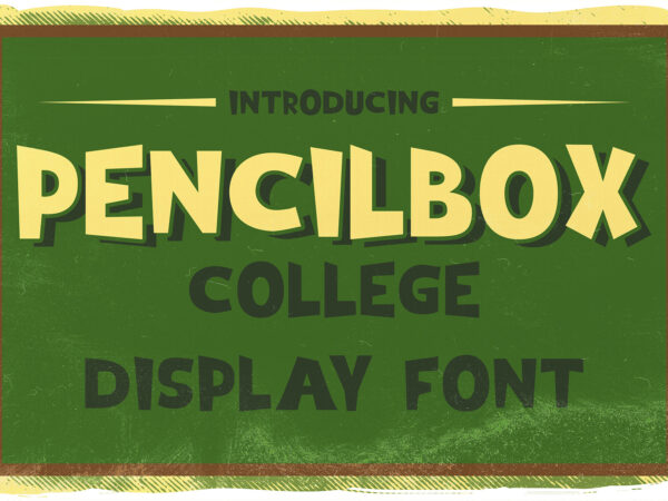 Pencil box display font t shirt illustration