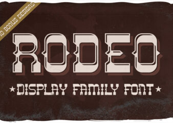 Rodeo font + 10 bonus illustrations t shirt design online