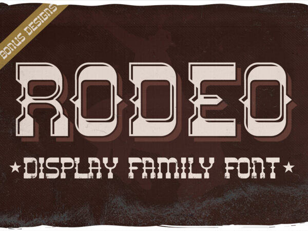 Rodeo font + 10 bonus illustrations t shirt design online