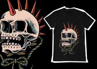 Punk skull t-shirt design