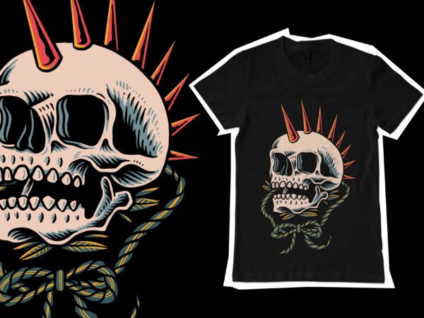 Punk skull t-shirt design