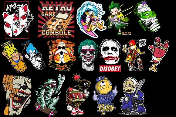 Cartoon Pop Culture Bundle 77 PNG T Shirt Designs New Best 2022