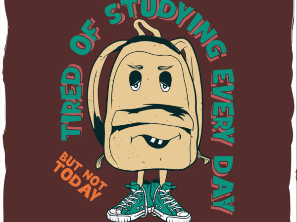 Angry backpack with snickers and a phrase t shirt vector