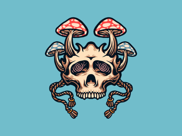 Skull mask mushroom t shirt template vector