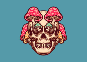 skull mushroom trippy