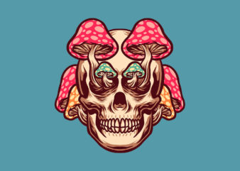 skull mushroom trippy