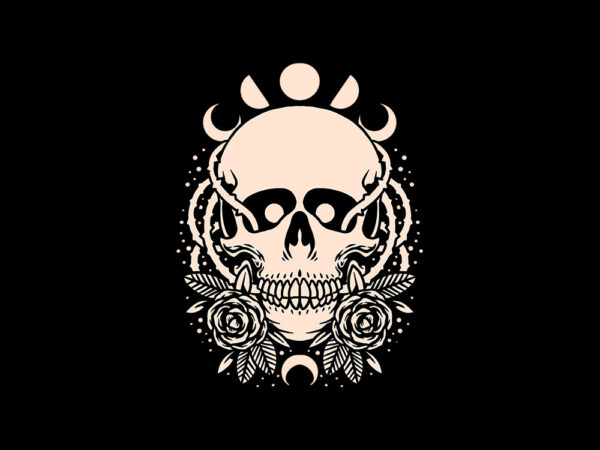 Skull rose t shirt template vector