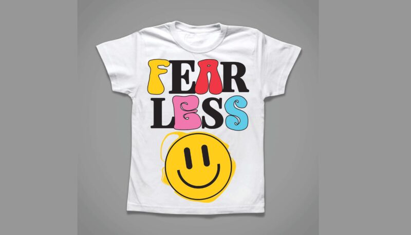 fearless smile groovy design , retro style t-shirt design