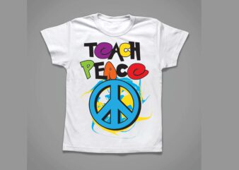 teach peach groovy t-shirt design