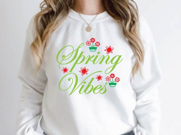 Spring vibes t shirt template vector