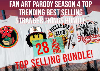 Fan Art Parody Season 4 Top Trending Best Selling POD Stranger Things Bundle t shirt graphic design