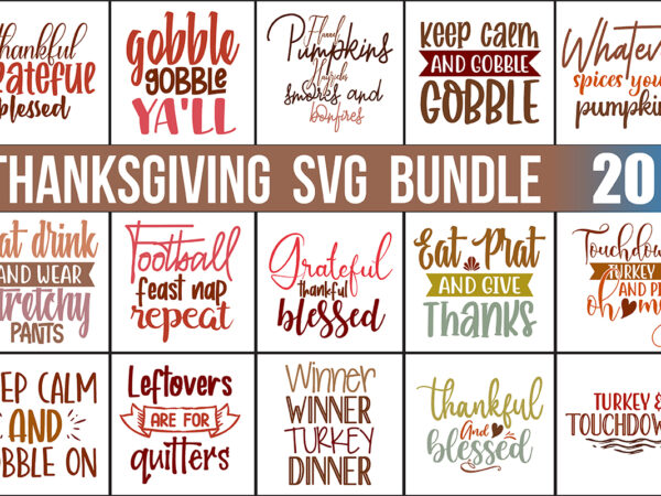 Thanksgiving svg bundle file t shirt designs for sale