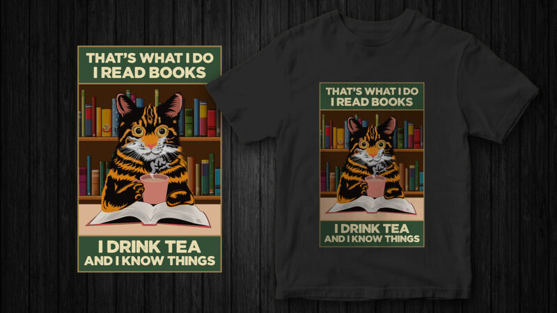 Cute Cat T-Shirt design, funny design