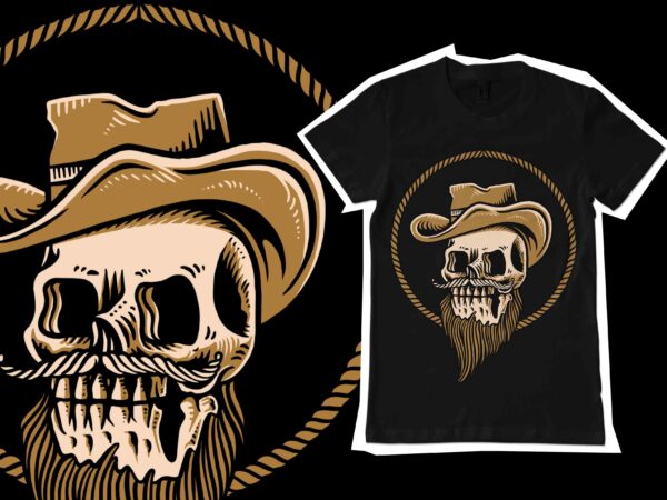 Oldschool cowboy t-shirt template