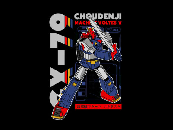 Choudenji machine voltes v t shirt vector file