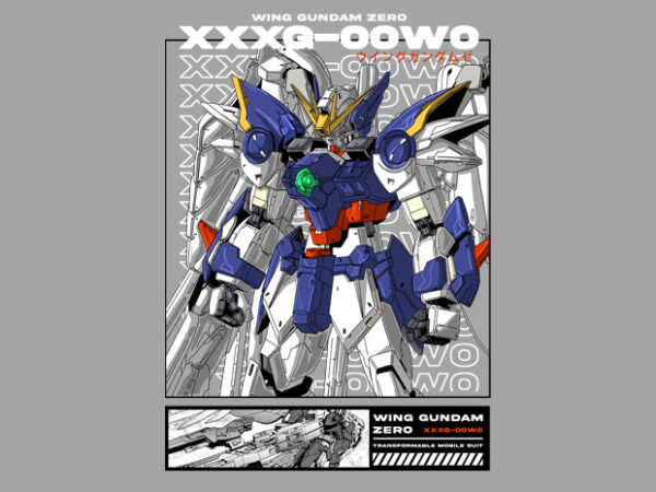 Gundam wing t shirt design template