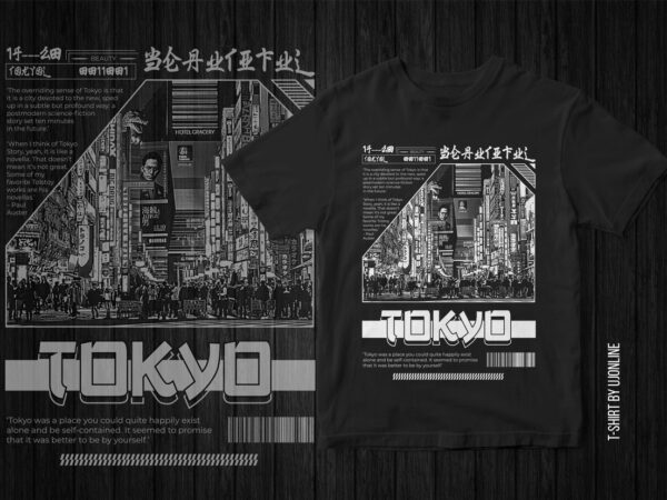 Tokyo streetwear style t-shirt design