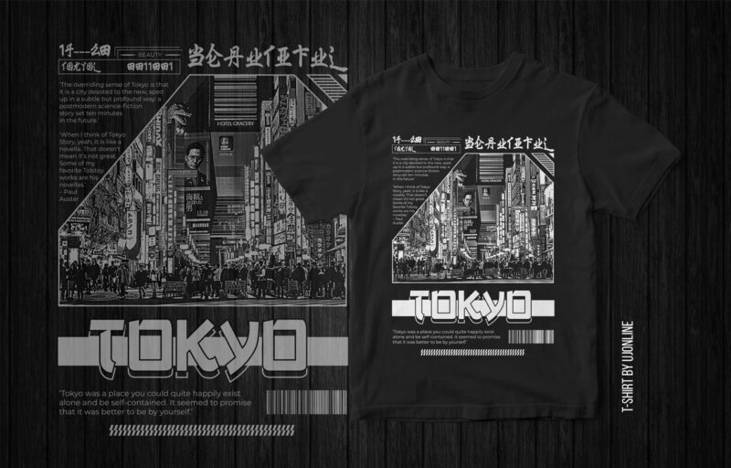 Tokyo streetwear style t-shirt design