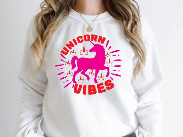 Unicorn vibes t shirt vector graphic